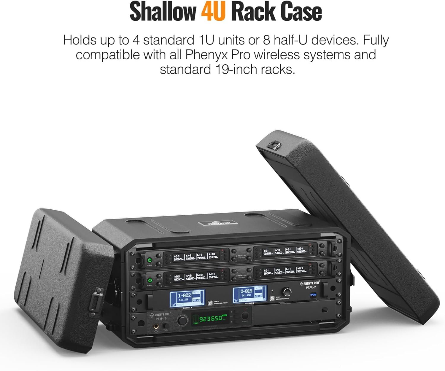 4U Shallow Waterproof Rackmount Rack Case PRCSE-4U | 19-in Rackmount, Detachable Cover Storage, Shockproof &