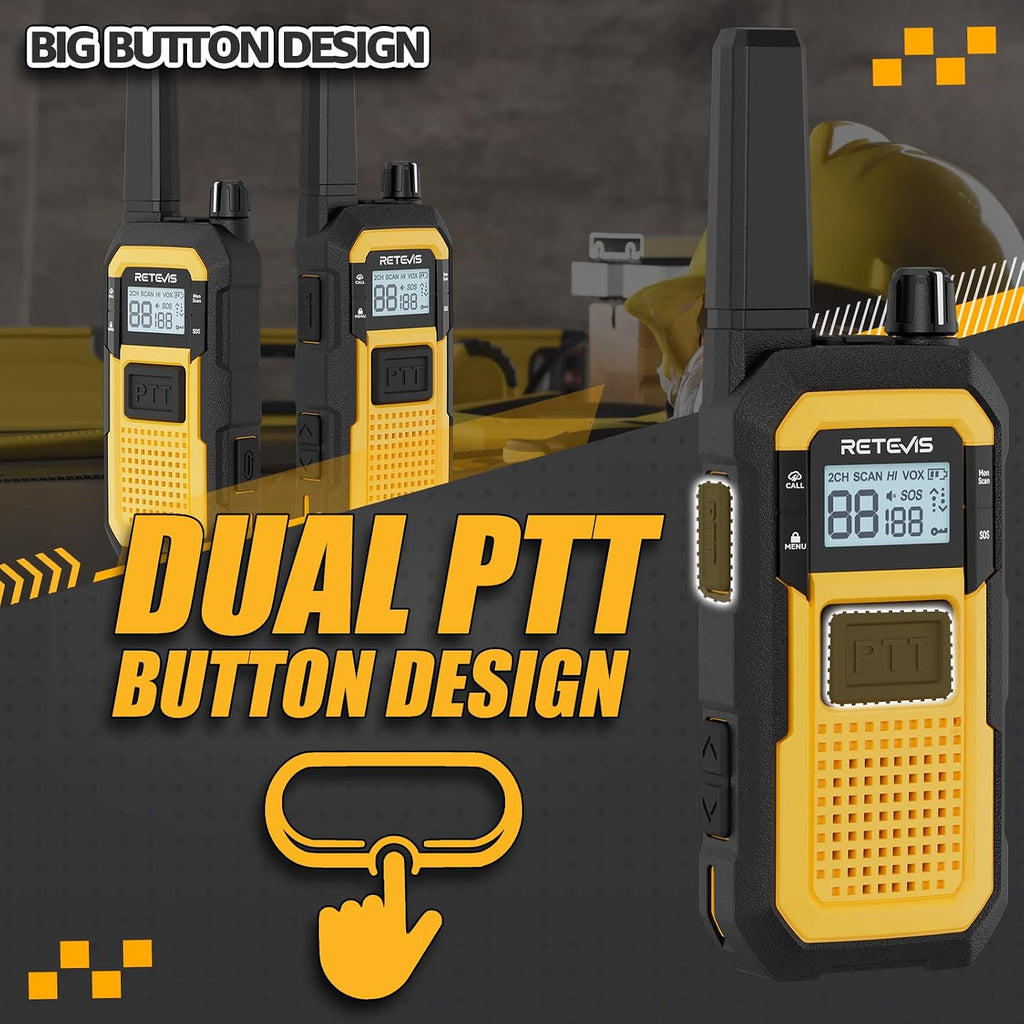 RB48 FRS Walkie Talkies Long Range,Mil-Standards 810H Two Way Radio | Rugged&IP67 Waterproof & Floating, Emergency