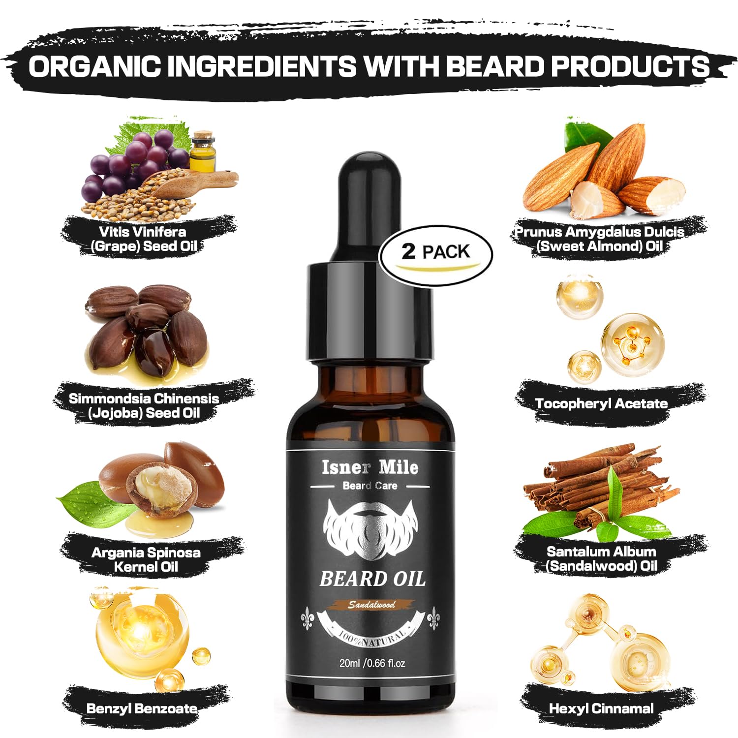 Beard Kit for Men Grooming & Care: Christmas Stocking Stuffers Valentines Fathers Birthday Gifts for Men, Husband