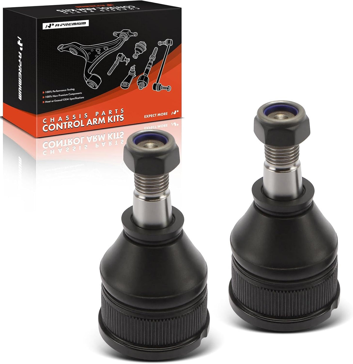 A-Premium 2 x Front Upper Ball Joints, Compatible with Ford & Mazda