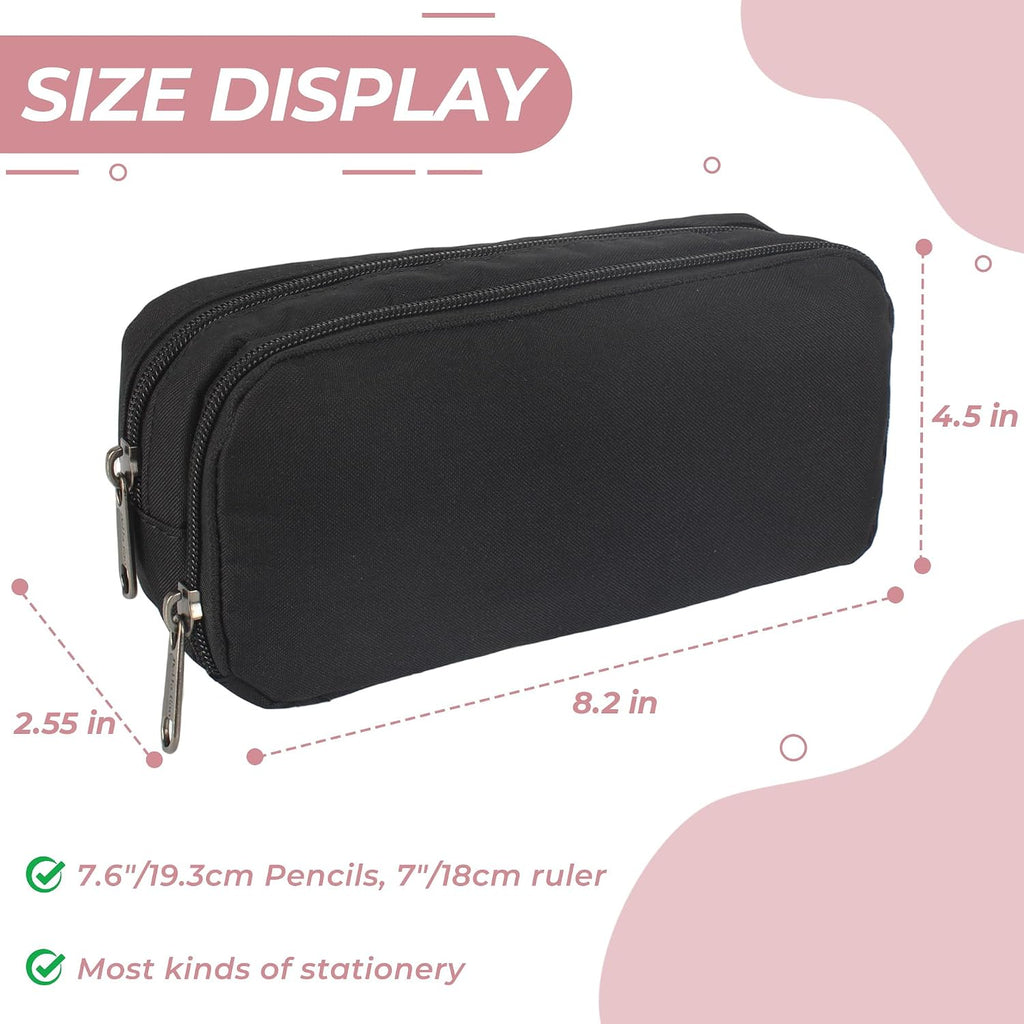 Large Pencil Case, Big Capacity Pencil Pouch with 2 Compartments | Office Pencil Bag with Zipper, Big Pen Case for
