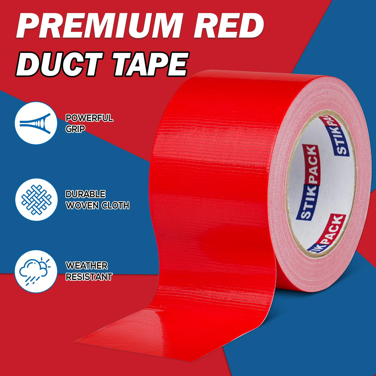 3'' Wide Red Duct Tape Heavy Duty 3 Inches x 30 Yard, 1 Roll