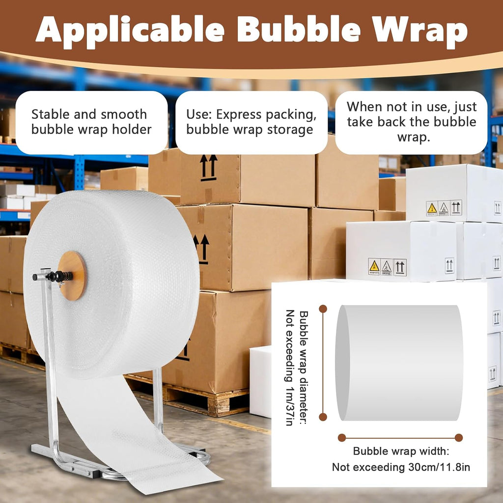 12 inch Manual Bubble Wrap Roll Dispenser, Easy Film Replacement