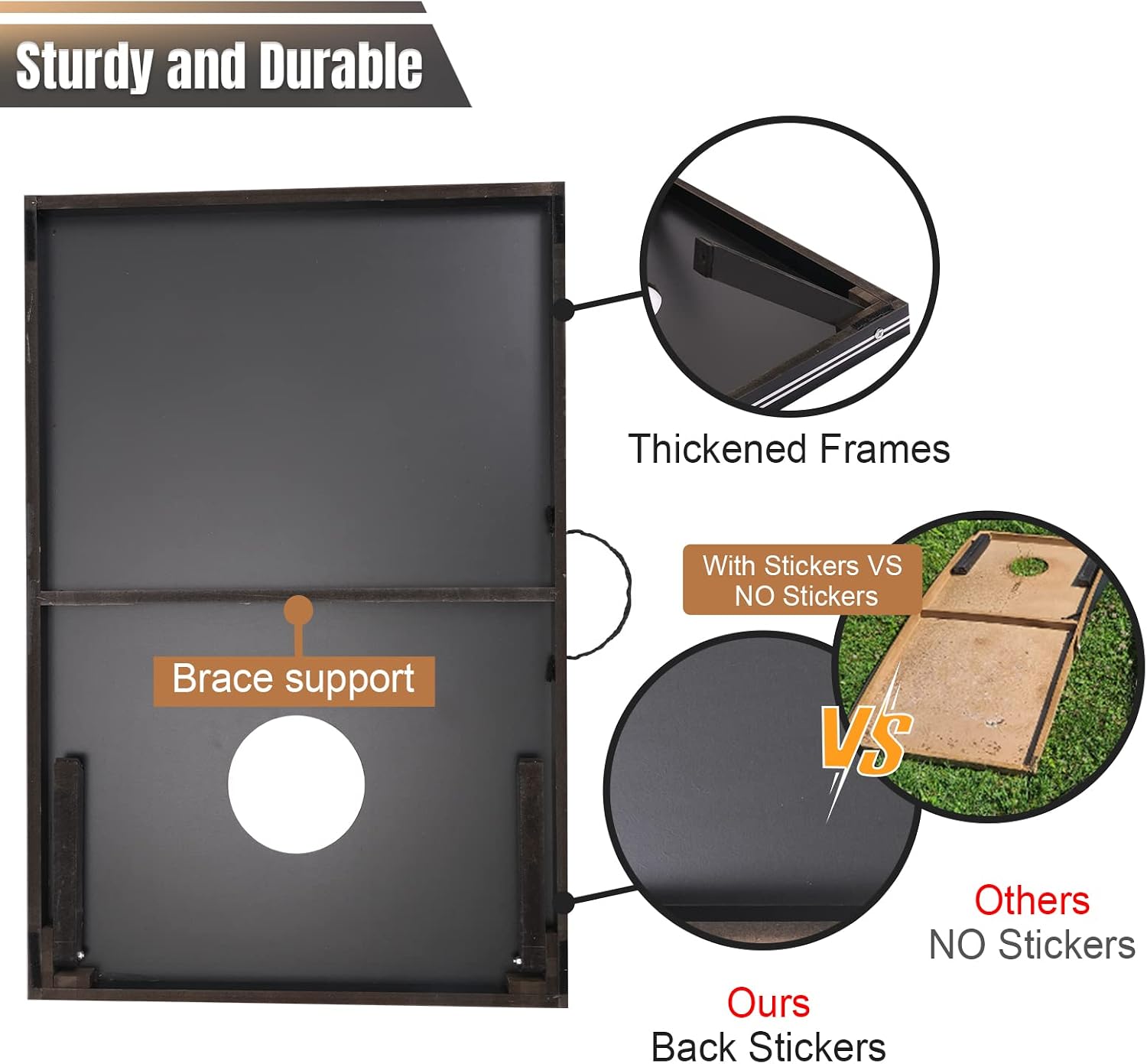 Cornhole Set 4x2 and 3X2 Regulation Size Corn Holes Sets with Carrying Bags & 8 Bean Bags Cornhole Boards Bean Toss