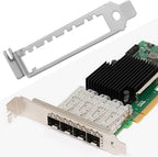 2pcs Network Card Low Profile Bracket with 4 Screw Compatible with Intel X710-DA4 I350-F4
