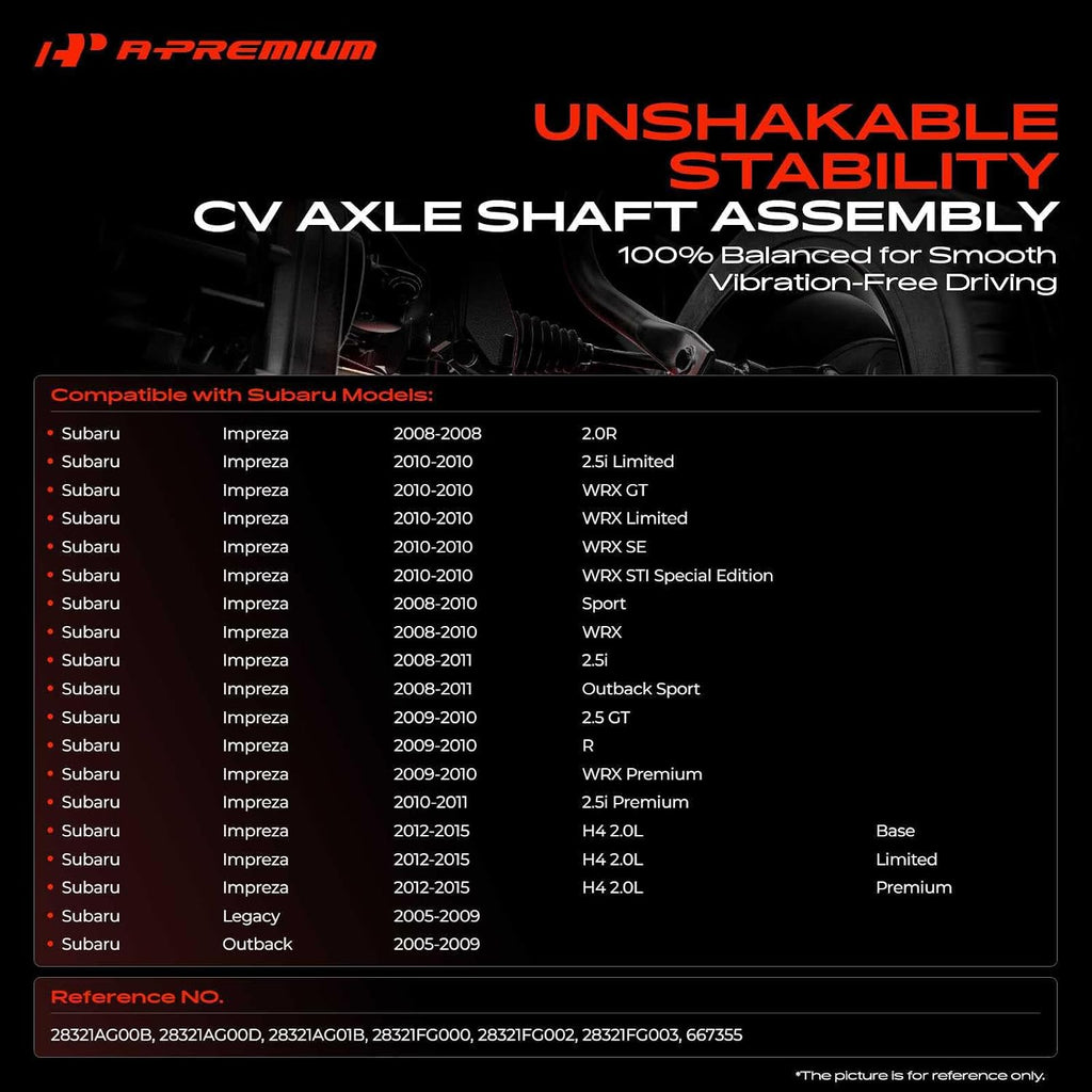 A-Premium Front Driver or Passenger Side CV Axle Shaft Assembly