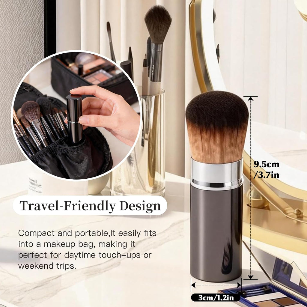 Round Retractable Kabuki Brush for Foundation, Blush & Bronzer, 1 Ct