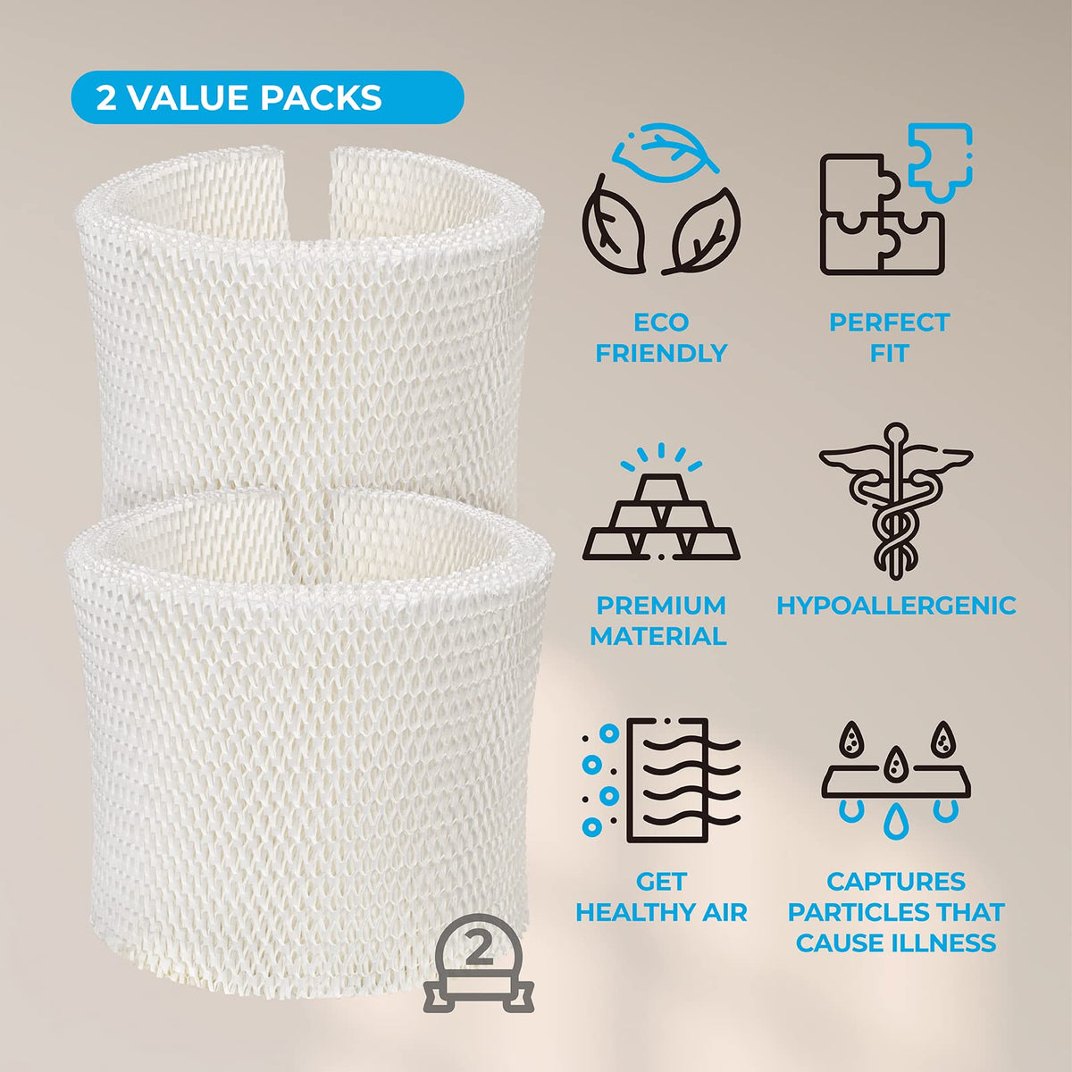 2 Pack MAF2 Humidifier Filter Fits for Aircare Essick Air Kenmore
