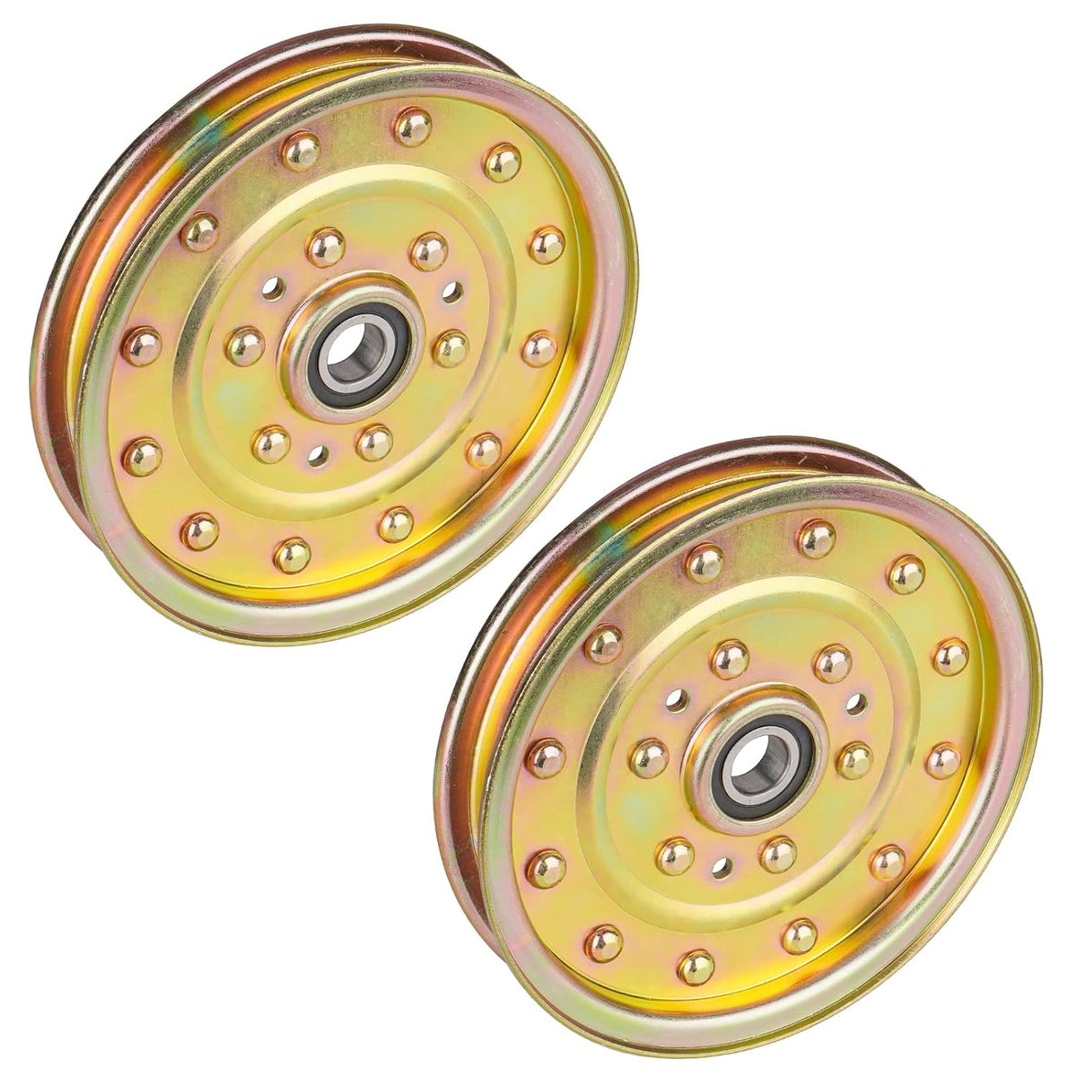 1-633109 116-4667 Flat Idler Pulley for Exmark Toro Lazer Z Z400 Z500 Z553 Z580 Z Master 52" 60" 72" Deck, Replace for 126-7685 132-9424, Fit for AC AS ASX HP LC XP XS Series Lawn Mower (2 Pack)