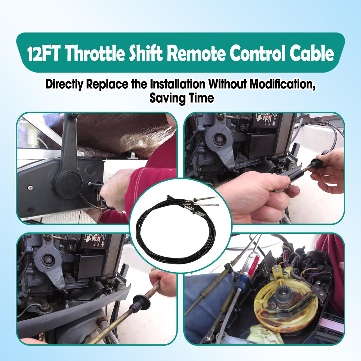 12FT Throttle Shift Remote Control Cable Replace 0173112 173112