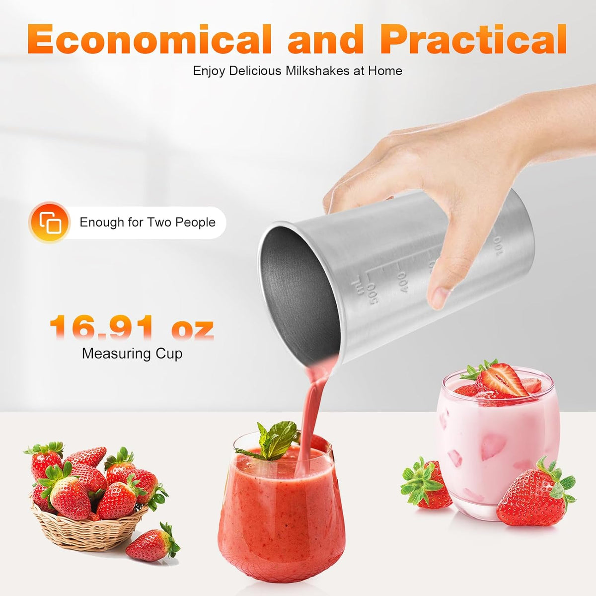 Stainless Steel Milkshake Maker, Commercial Drink Mixer, Silver