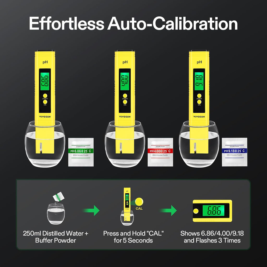 VIVOSUN Digital pH Meter and pH Up & pH Down Kit, 1 Quart Each, pH Control Kit for Balanced pH Level and Optimal