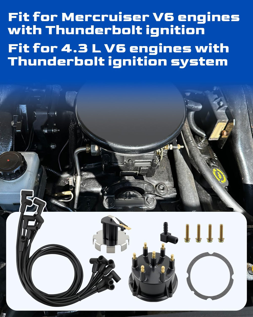 4.3L V6 Ignition Tune Up Kit Fit for MerCruiser Mercury Thunderbolt