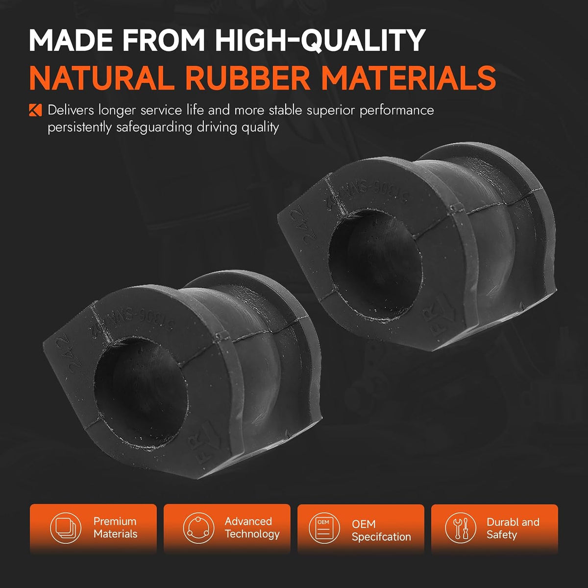 K200293 51306-SNA-A02 Front Stabilizer Sway Bar Bushing Compatible with Honda Civic 2006 2007 2008 2009 2010 2011, Set of 2