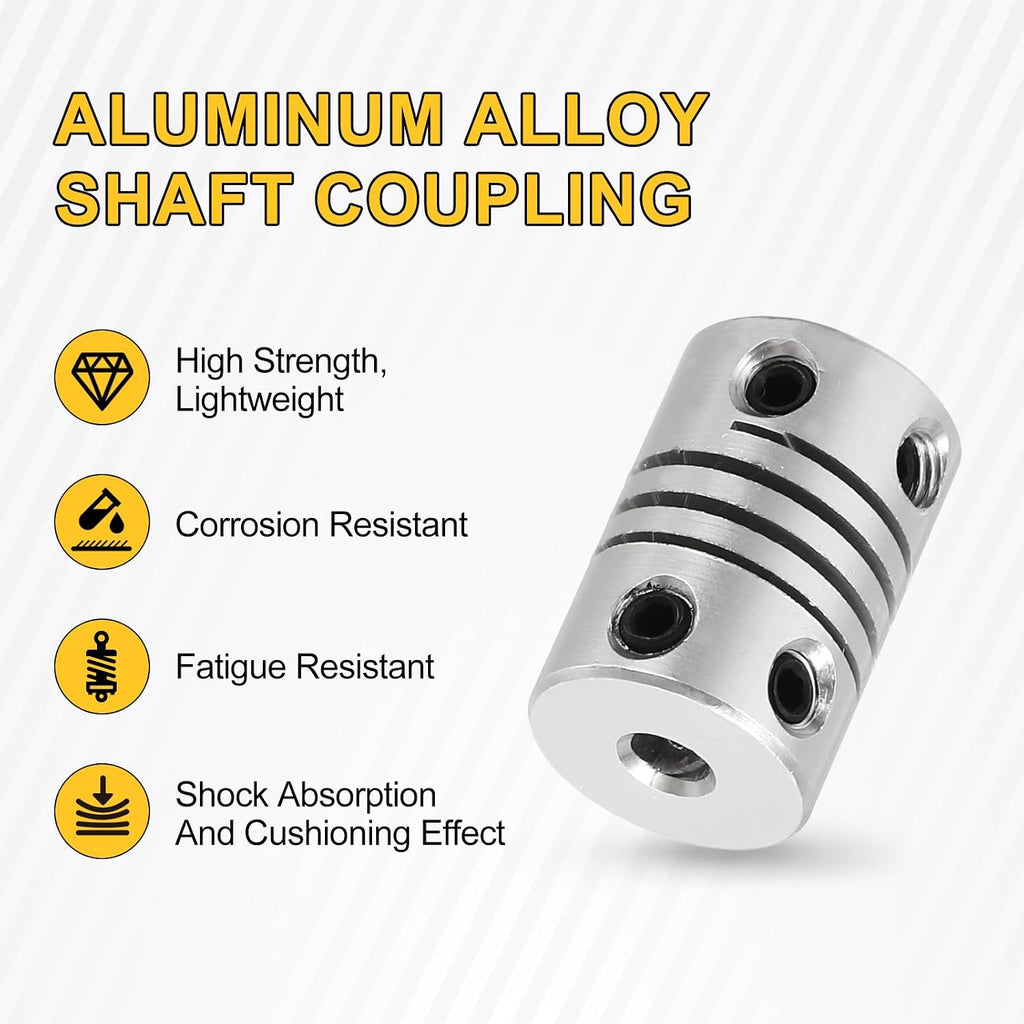 uxcell 4Pcs Flexible Couplings 2mm to 3mm Aluminum Alloy Joint Connector