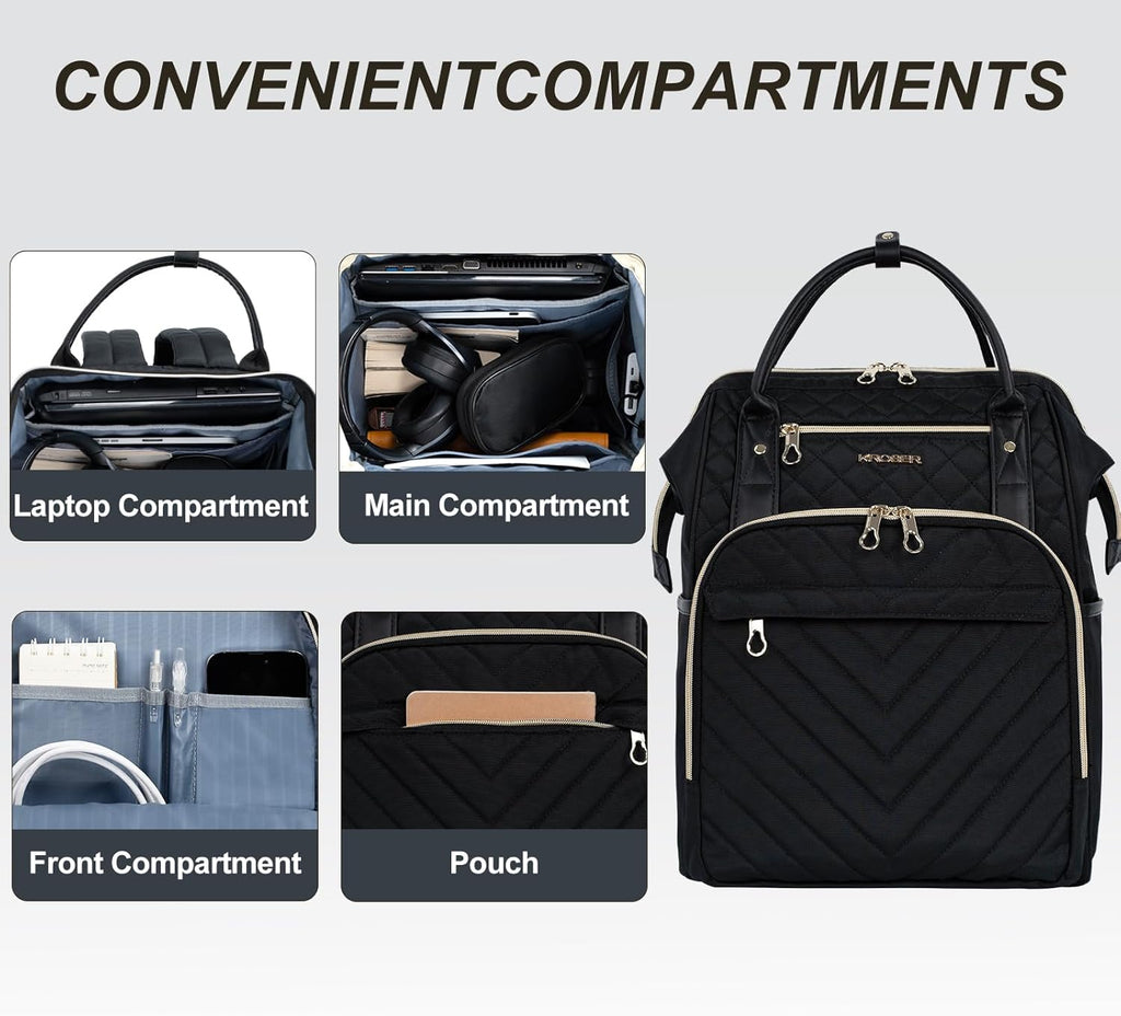 Laptop Backpack 17" Stylish Backpack Water Repellent College Casual Daypack Travel Business Work Bag for