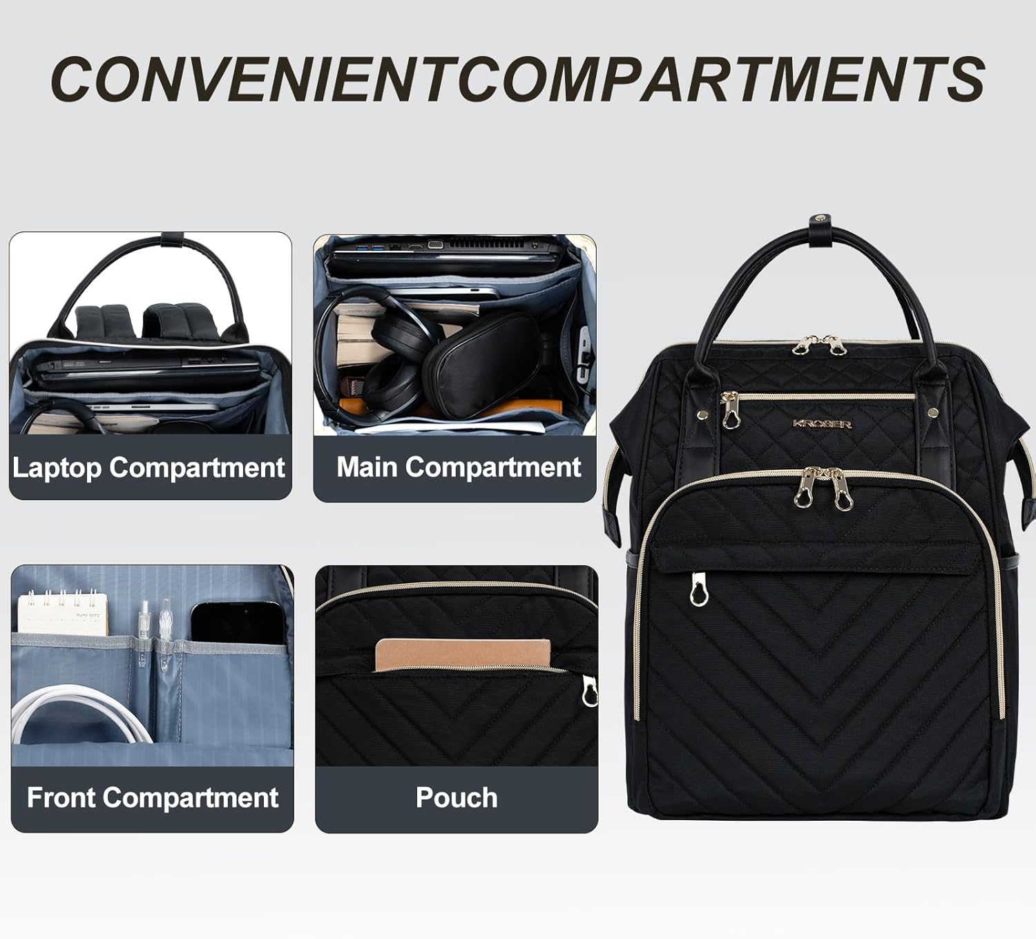 Laptop Backpack 17" Stylish Backpack Water Repellent College Casual Daypack Travel Business Work Bag for