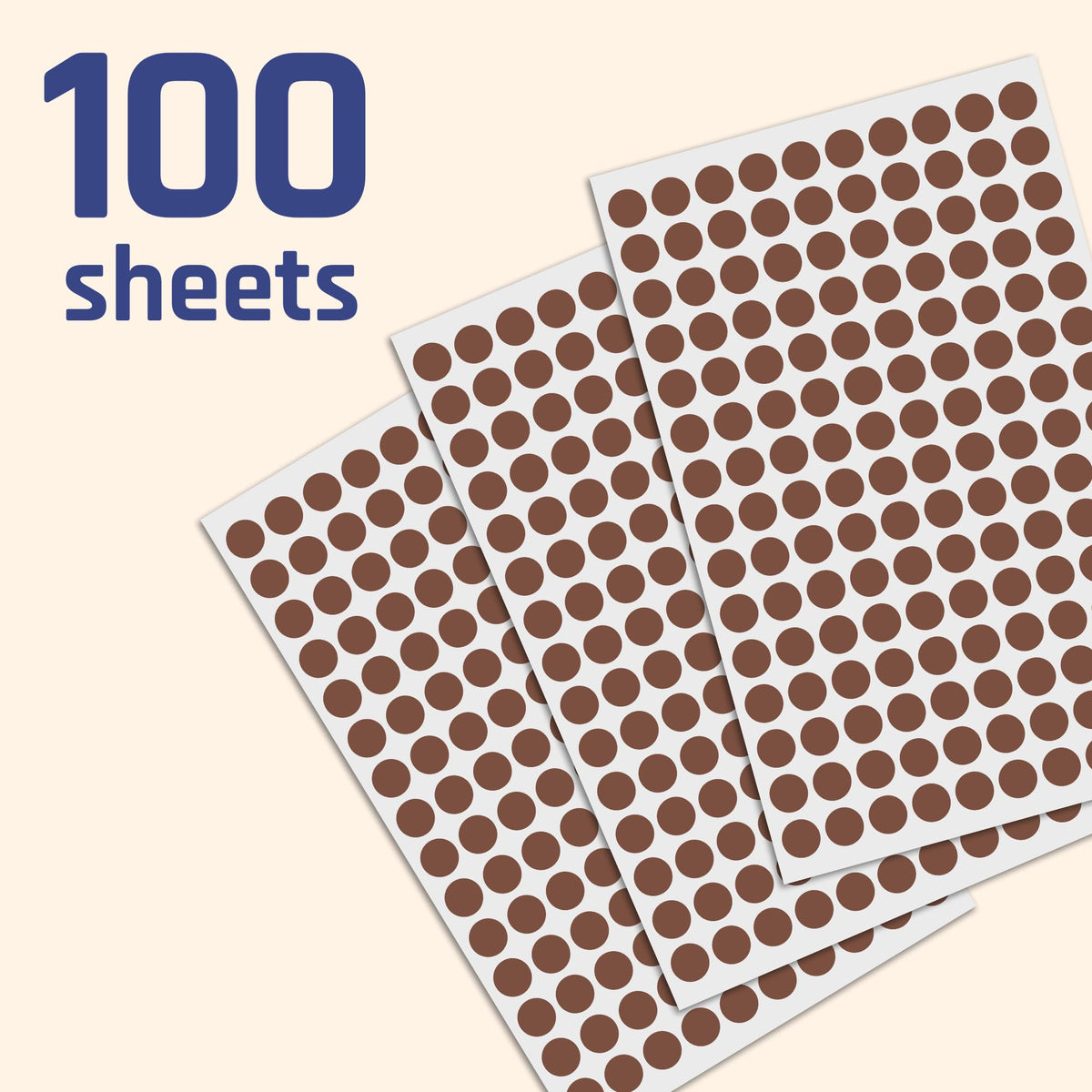 15,000 Pack, 0.375" Round Dot Stickers Circle Labels - Brown