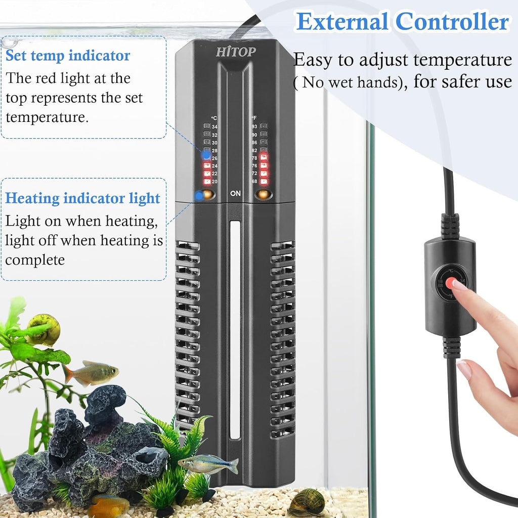400W Submersible Aquarium Heater with Controller for 45-95Gal