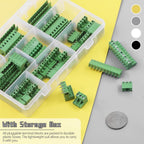 32Pcs 9 Type Pluggable Terminal Blocks Connector Socket, 5mm/0.2inch Pitch PCB Mount Screw Male Female Connectors(2/3/4/5/6/7/8/9 Pins)