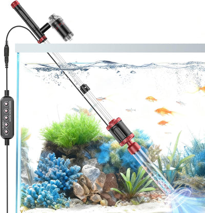 Aquarium Vacuum Gravel Cleaner, 36W Electric Fish Tank Cleaner Vacuum, 8 in 1 Multifunctional Aquarium Cleaner for