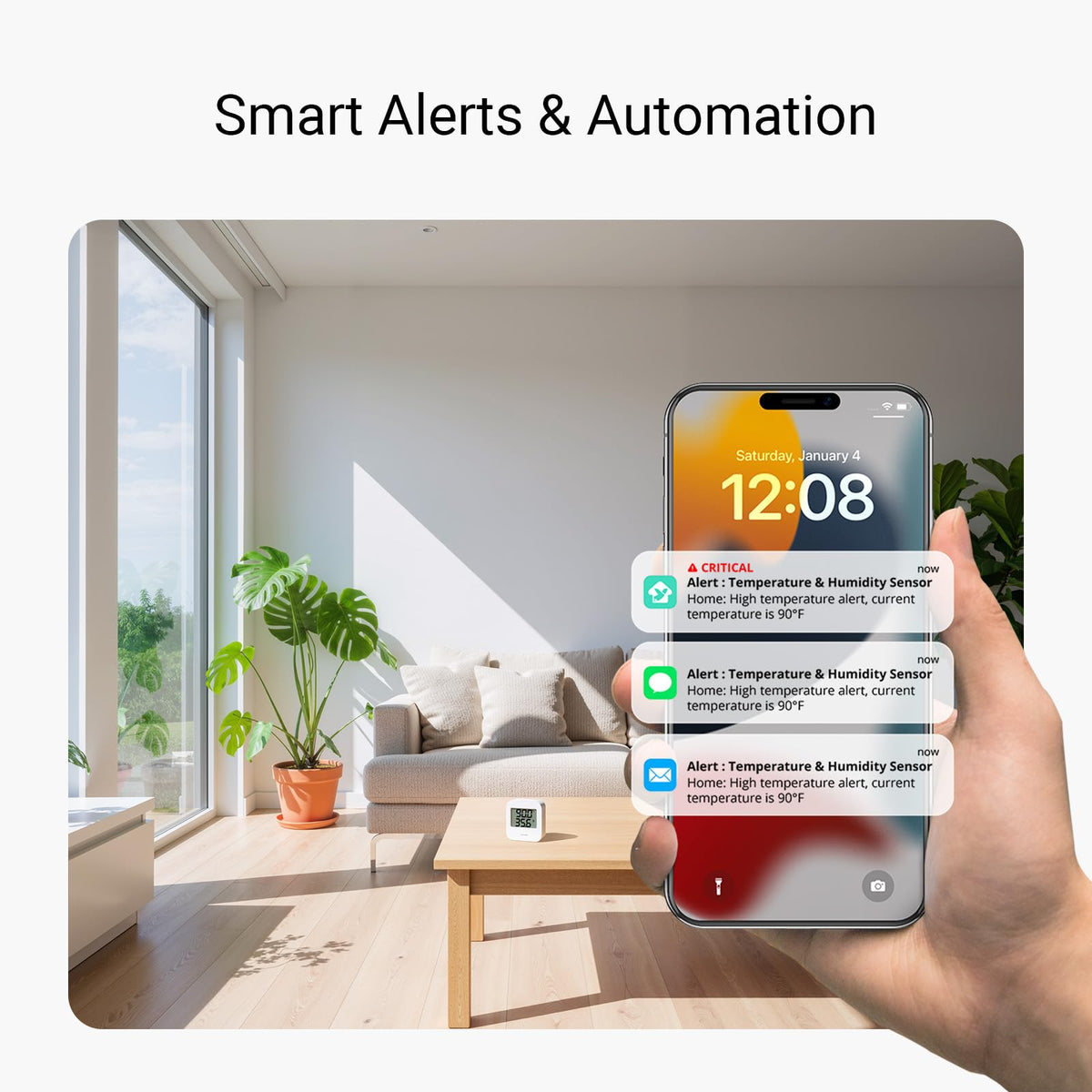 Indoor Temperature and Humidity Sensor Kit: 2-Pack + Hub