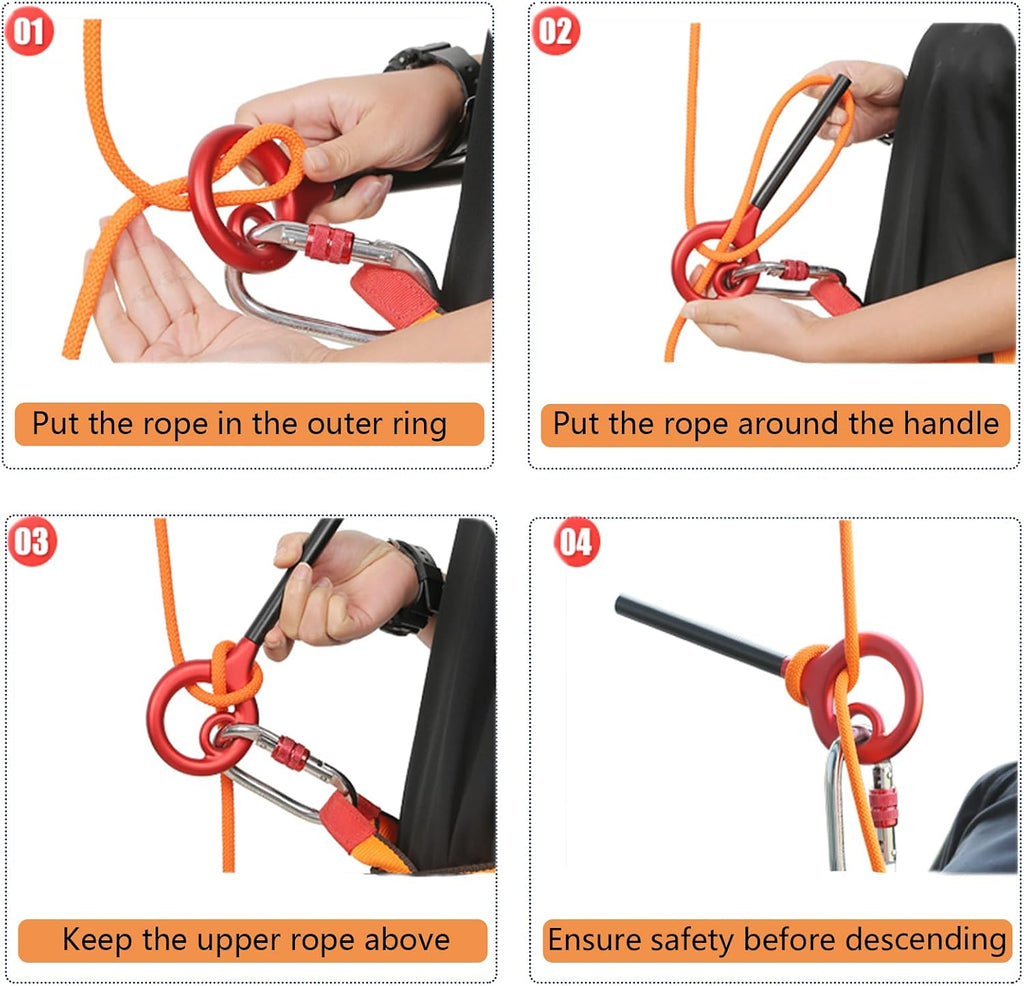9 Rescue Figure, Upgrade 8 Descender Climbing Gear Downhill Equipment Easy Operation Rigging Plate Aluminum Alloy