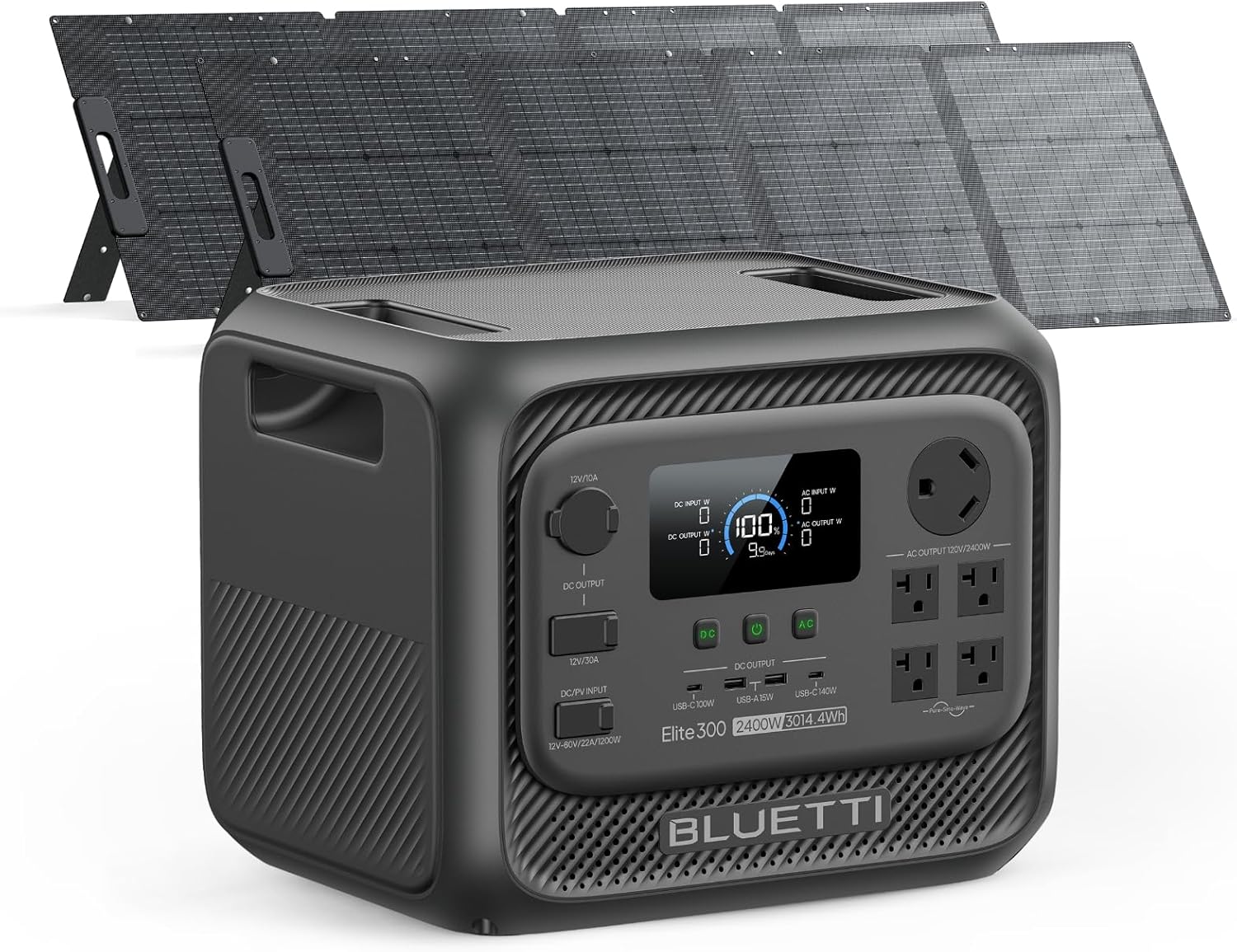 Solar Generator Elite 300 & 2x200W Solar Panel 3014.4Wh LFP Battery | w/ 2400W AC Outlets (4800W Surge), Smallest