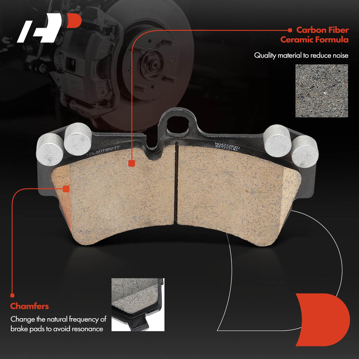 A-Premium Front Ceramic Brake Pads Compatible with Audi & Porsche