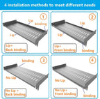 1U Vented Cantilever Server Rack Mount Shelf 8"(203mm) Depth