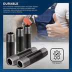 Everflow NPBL1112-5 Steel Nipple Pipe Fitting, Threaded Schedule 40, 1-1/4 In. x 12 In. (Pack Of 5)