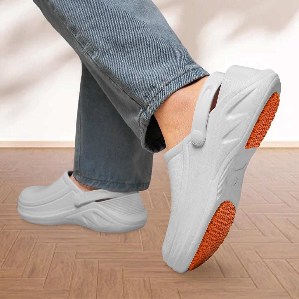 Non Slip Chef Shoes for Men Women, Waterproof Slip Resistant Kitchen Work Shoe Food Service Nursing Clogs