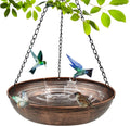 12" Metal Hanging Bird Bath with Chains and Hook