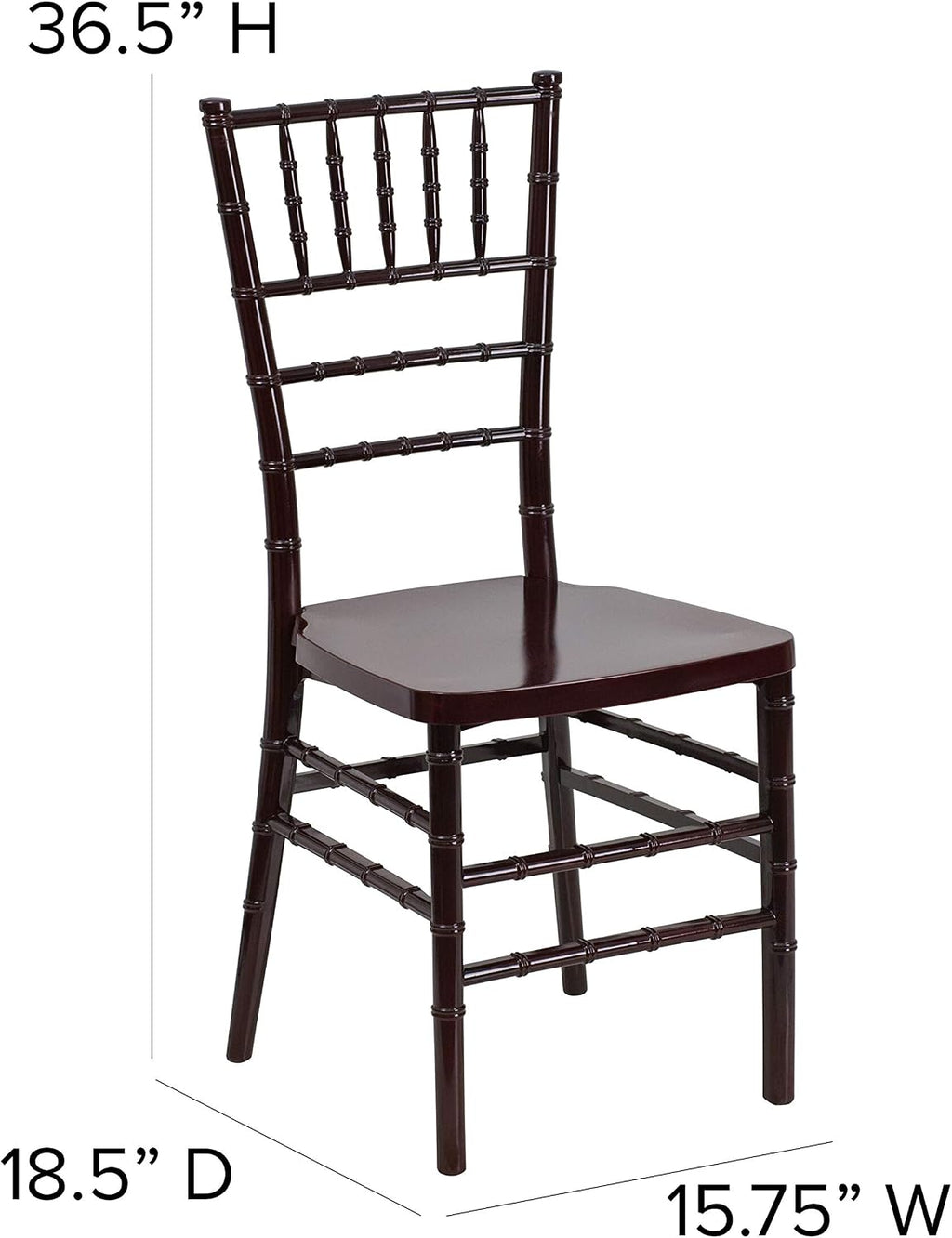 HERCULES PREMIUM Series Mahogany Resin Stacking Chiavari Chair