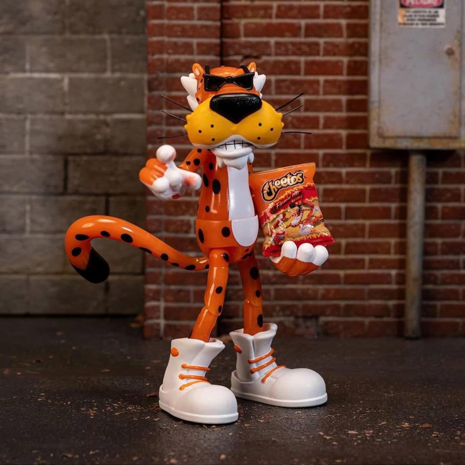 Toys Cheetos Chester Cheetah Action Figure Flamin' Hot Glow in The Dark – 6” Articulated Exclusive, with Bag of