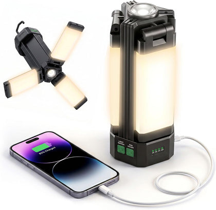 Rechargeable Lantern 10400mAh, Portable Work Light with Magnetic Base & 5 Modes, 2200LM Battery Powered Lantern