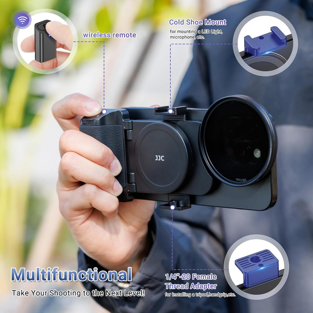 67mm Magnetic Phone Lens Filter Mount with Phone Camera Snap Grip Kit for iPhone 16 15 14 Pro Max Plus, Filter
