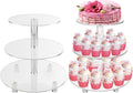 3 Tiers Round Cupcake Stand, Acrylic Cake Tower Stand Holder Macaron Display Rack Cookie Candy Buffet Desserts