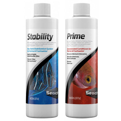 PRlME 250ml, STABlLlTY 250ml for Fresh and Marine Aquariums Including (STABlLlTY Fish Tank Stabilizer, PRlME Water