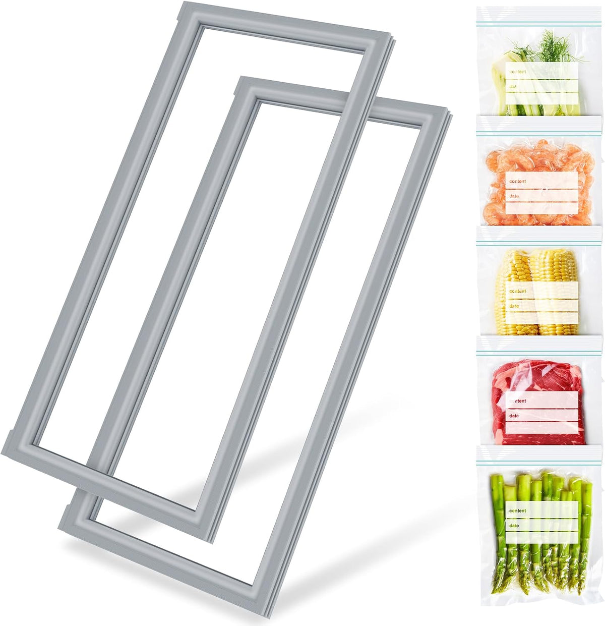 [2 PACK] DA97-13015E Refrigerator Door Gasket Replacement Compatible with Samsung Refrigerator Parts Door Seal, Replaces RF28HDEDPWW RF28HFEDBSR RF28HDEDBSR RF23HCEDTSR Fresh Food Door Gasket