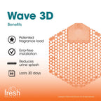 Wave 3D Urinal Screen Deodorizer, Mango, 10 packs