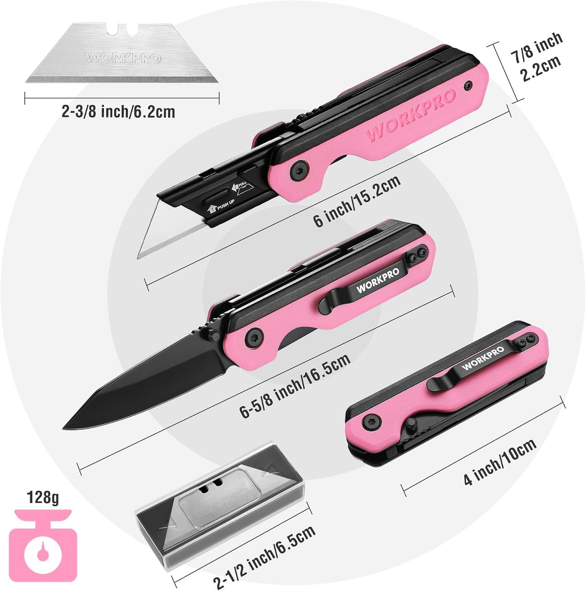 2-in-1 Folding Knife/Utility Knife, Wood Handle, G10 Handle