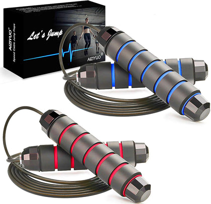 Jump Rope, Ball Bearings Tangle-Free Rapid Speed Cable Skipping Rope, Adjustable Jumping Ropes for Men, Women and