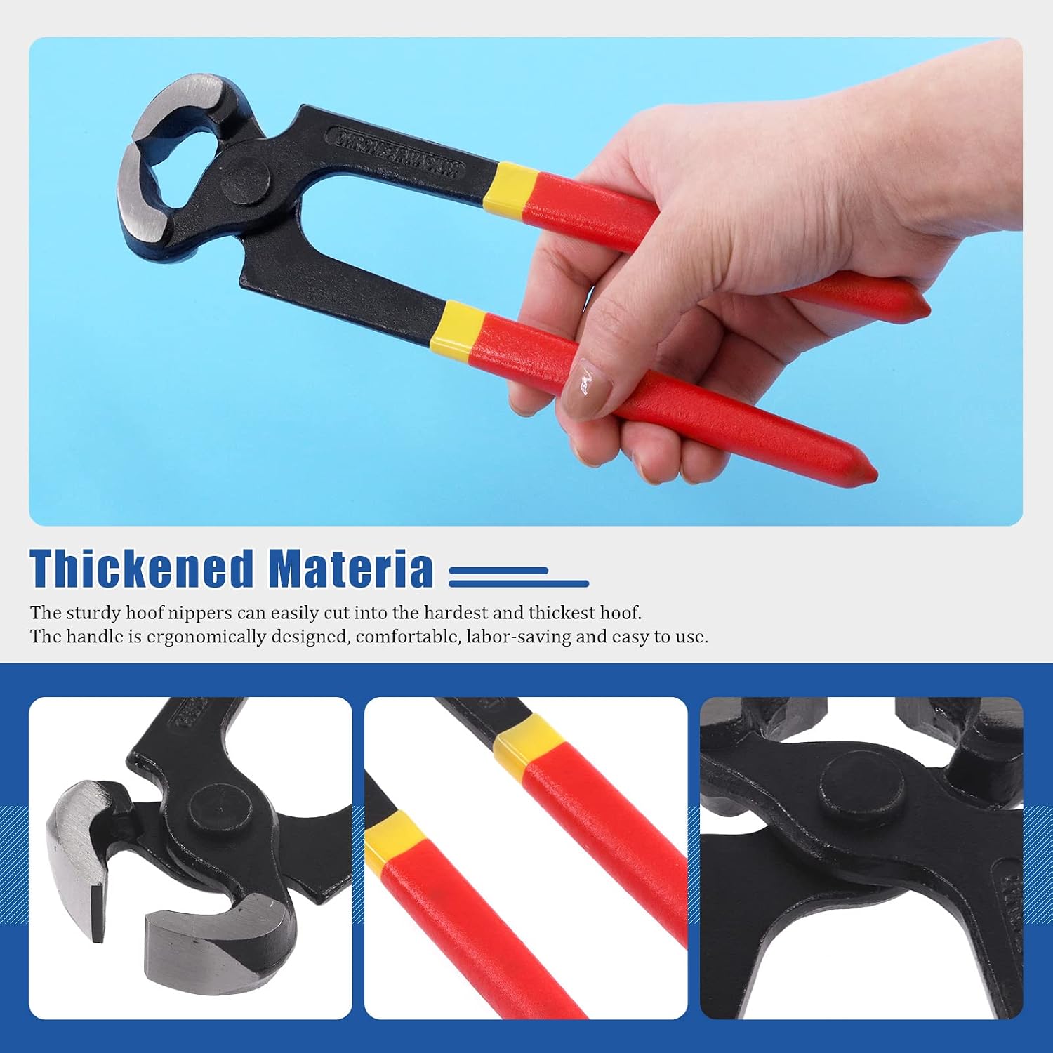 5Pcs Professional Farrier Tool Kit, Hoof Nippers Hoof Rasp Hoof Trimming Shears Hoof Brush with Storage Bag Kit, Rasp