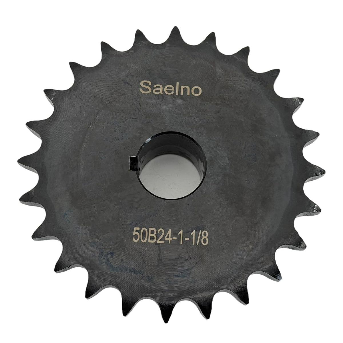 #50 Roller Chain Sprocket Type B 1 1/8 inch Bore 24 Tooth, Hardened Antirust 1045 Steel Drive Sprockets 50B24-1 1/8