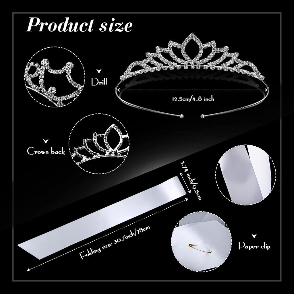 6 Set Queen Sashes and Tiaras Pageant Crown