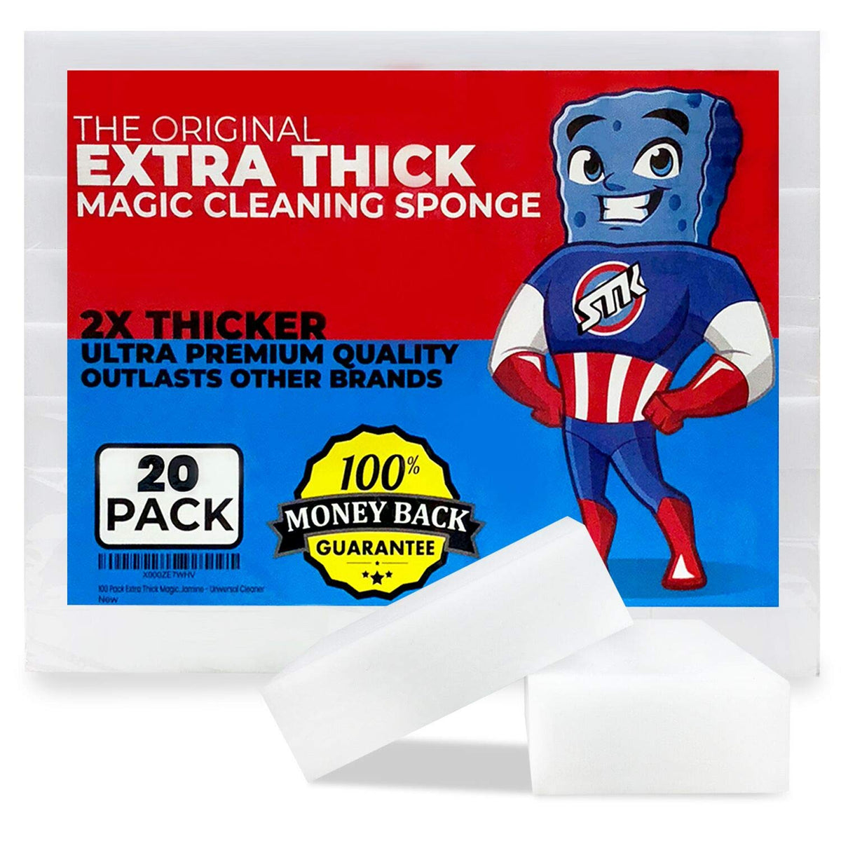 20 Pack Extra Thick Magic Cleaning Pads - Eraser Sponge for All Surfaces
