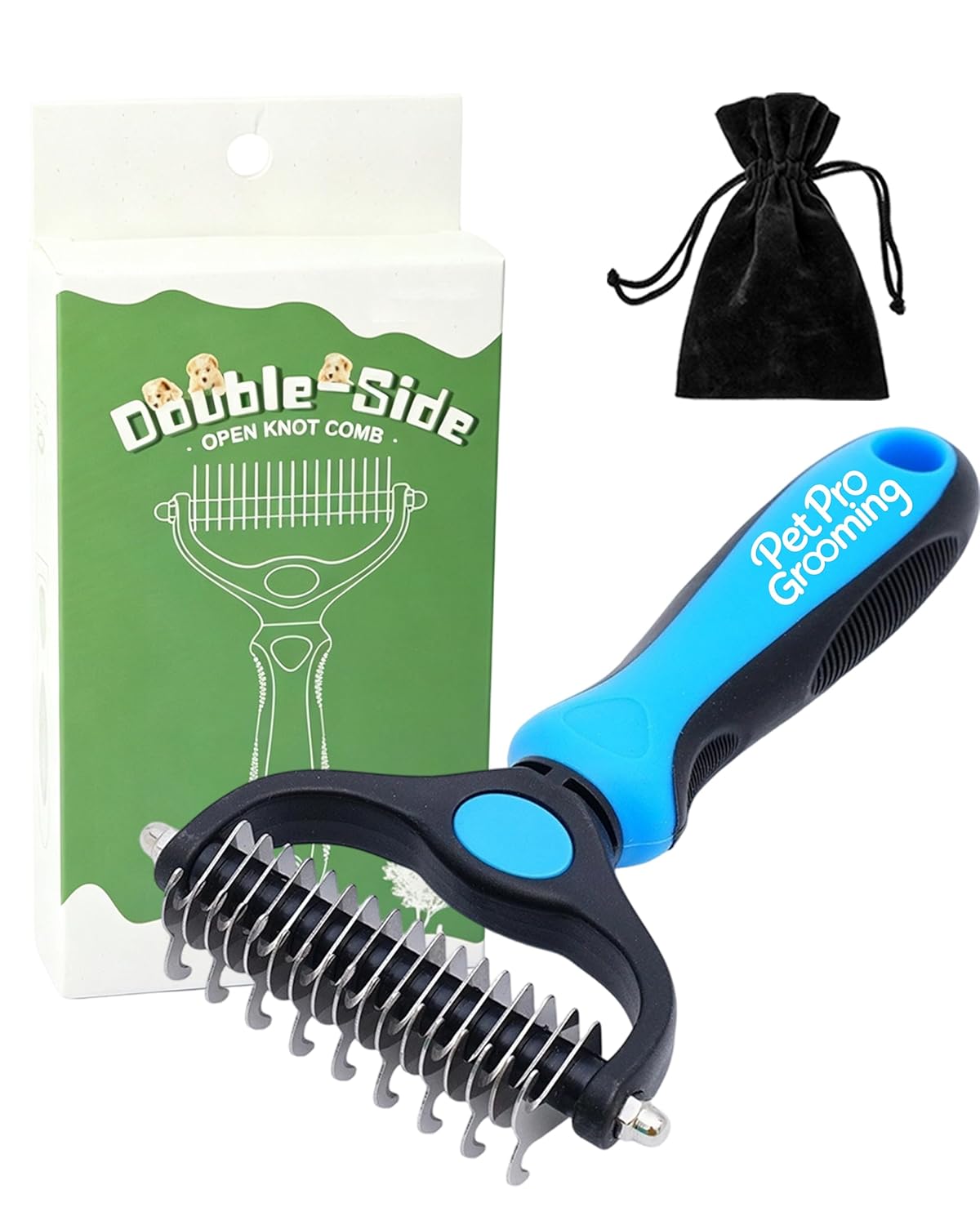 Tool, 2-In-1 Double-Sided Grooming Tool, Deshedding Dog Brush, Pet Shedding Remover Rounded-Tooth Comb For Painlessly