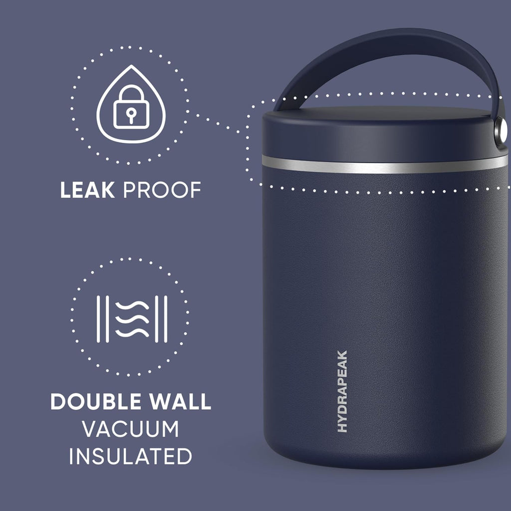 32oz Stainless Steel Vacuum Insulated Food Jar for Hot Food and Cold Food, Wide Mouth Leak-Proof Soup Jar for Adults