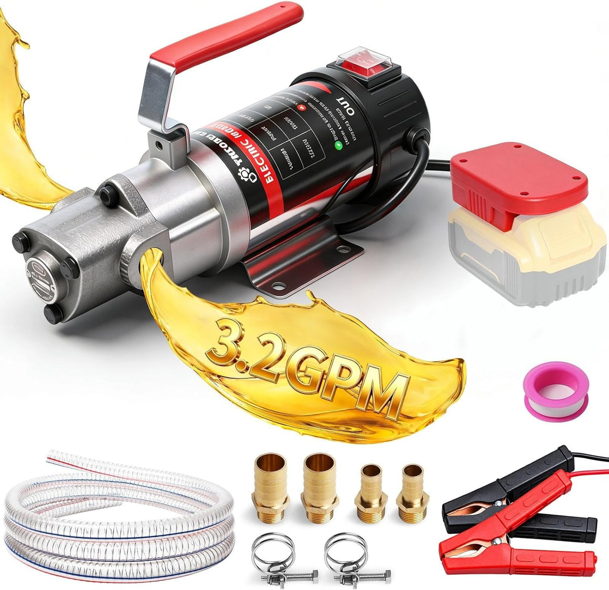 Oil Extractor Pump Compatible with DeWALT 20V & Milwaukee M18 Batteries